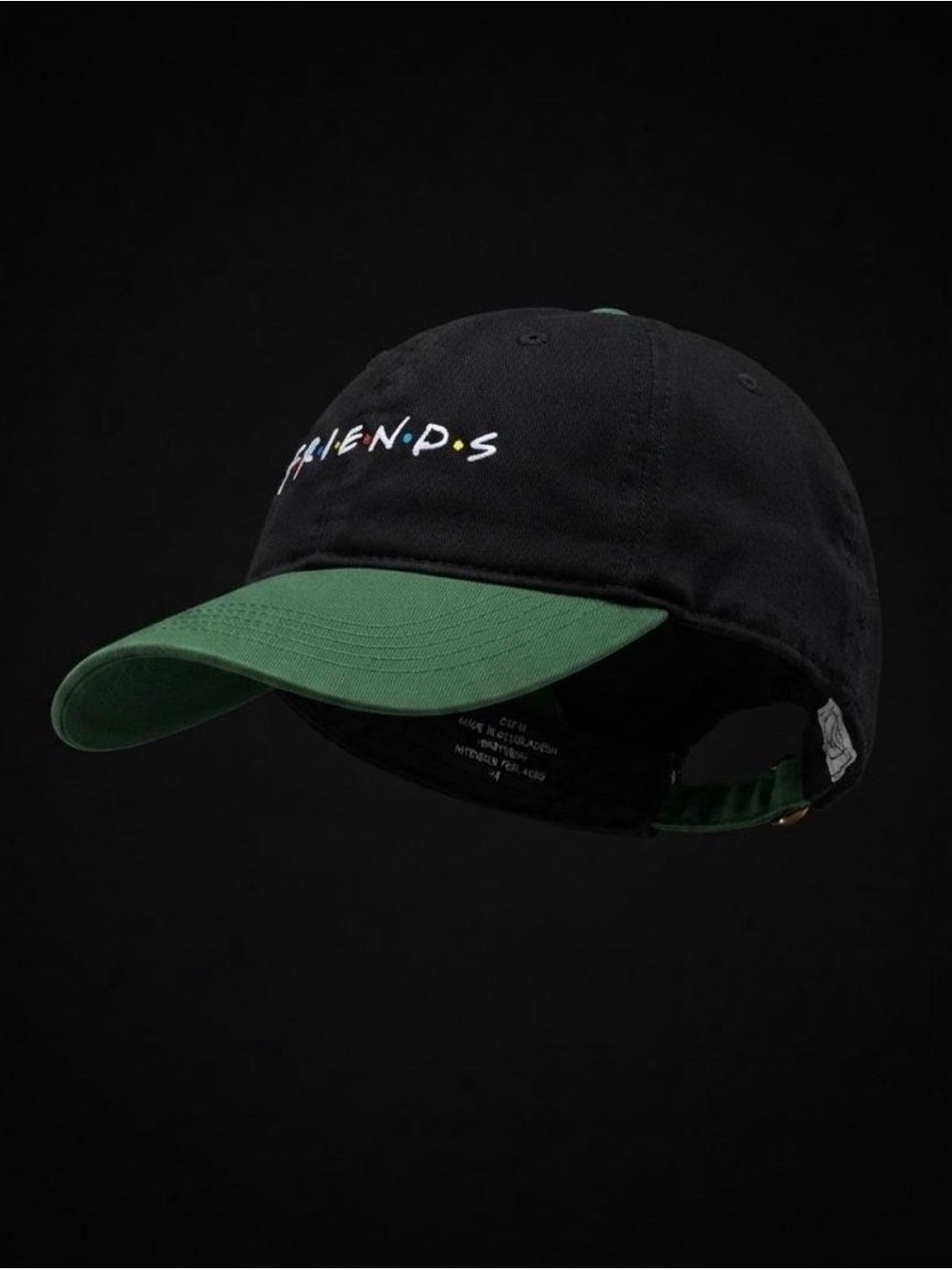 F.R.I.E.N.D.S TV Show Black & Green Adjustable Baseball Cap Hat OSFM